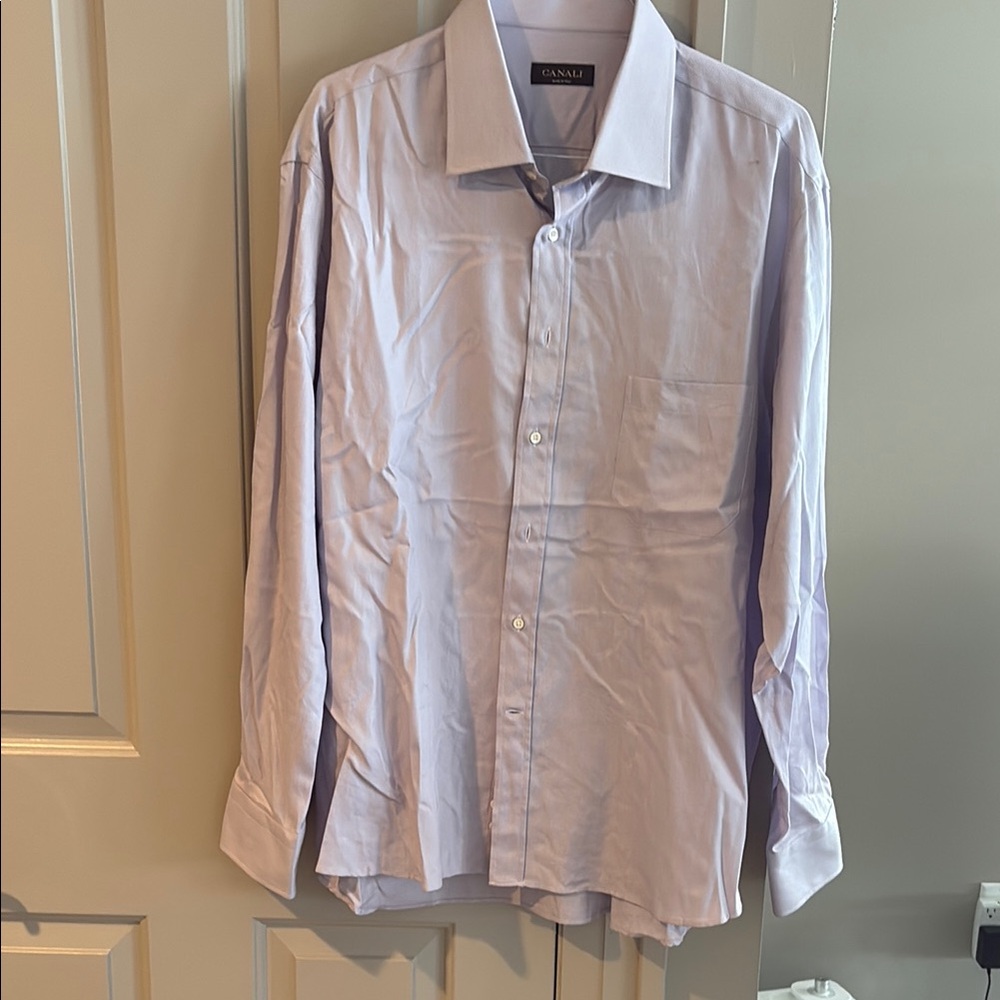 Canali Purple Dress Shirt Classic Business Style